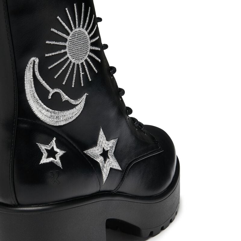 Rock Revival "Astro Silver Star & Moon Chunky Boots" Boot Black By KOI