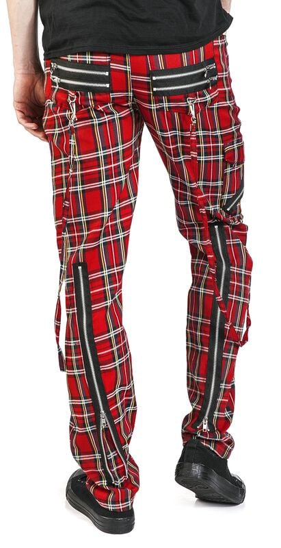 Rock Revival "Avengence Check" Cloth Trousers Red By Banned Alternative