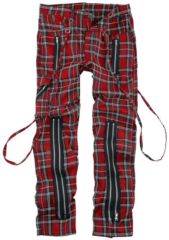 Rock Revival "Avengence Check" Cloth Trousers Red By Banned Alternative