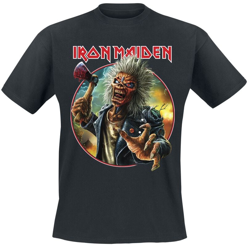 rock revival "Axe Eddie Circle" T-Shirt black by Iron Maiden