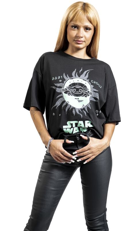 Rock Revival "Baby Grogu - Oversize" Oversized T-shirt Black By Star Wars