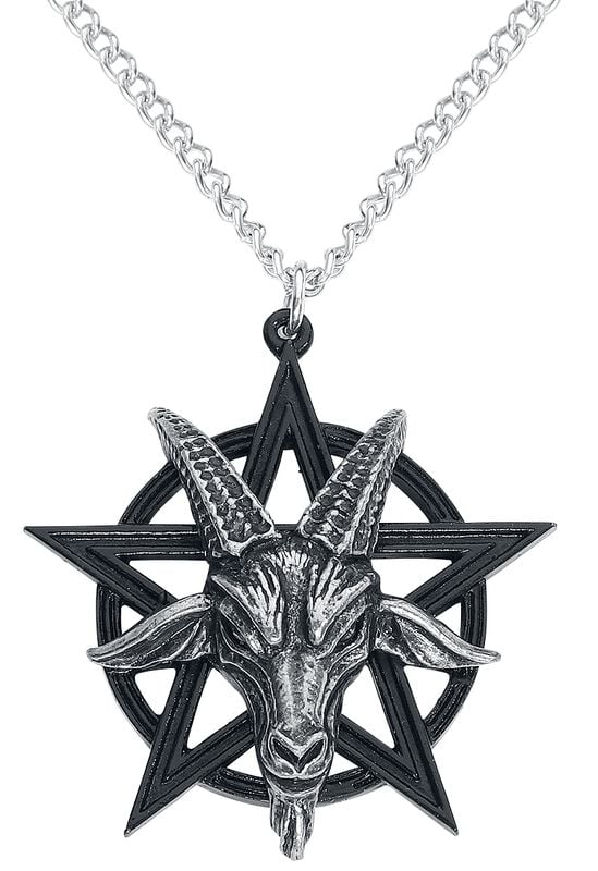 rock revival "Baphomet Pendant" Necklace black-silver by Alchemy Gothic