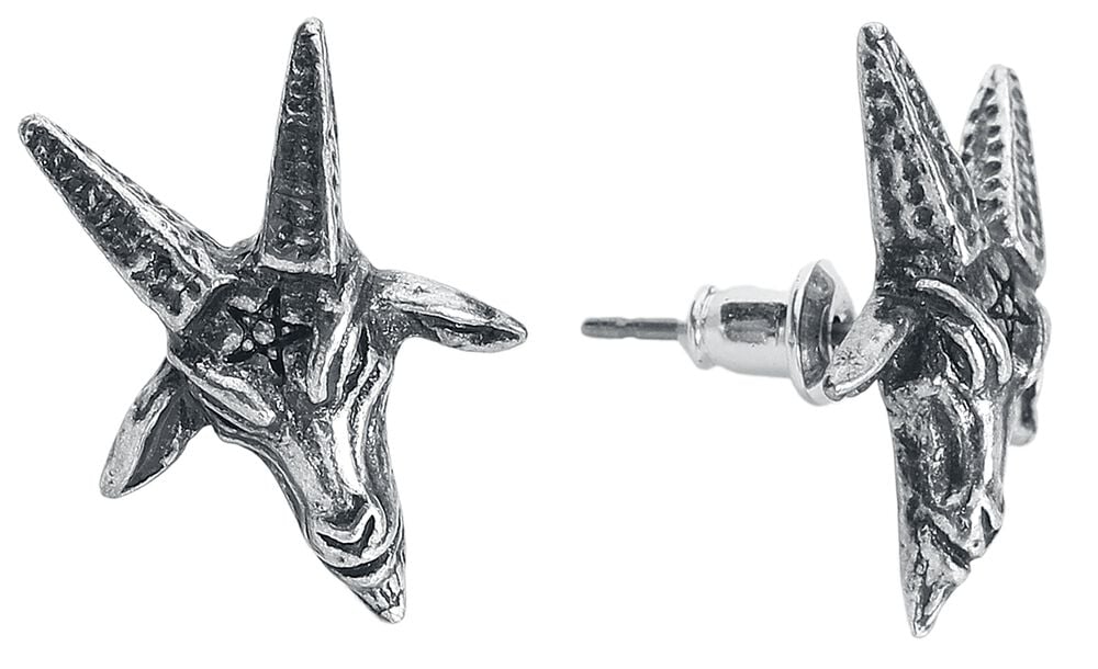 Rock Revival "Baphomet Studs" Stud Earring Set Silver-coloured By Alchemy Gothic