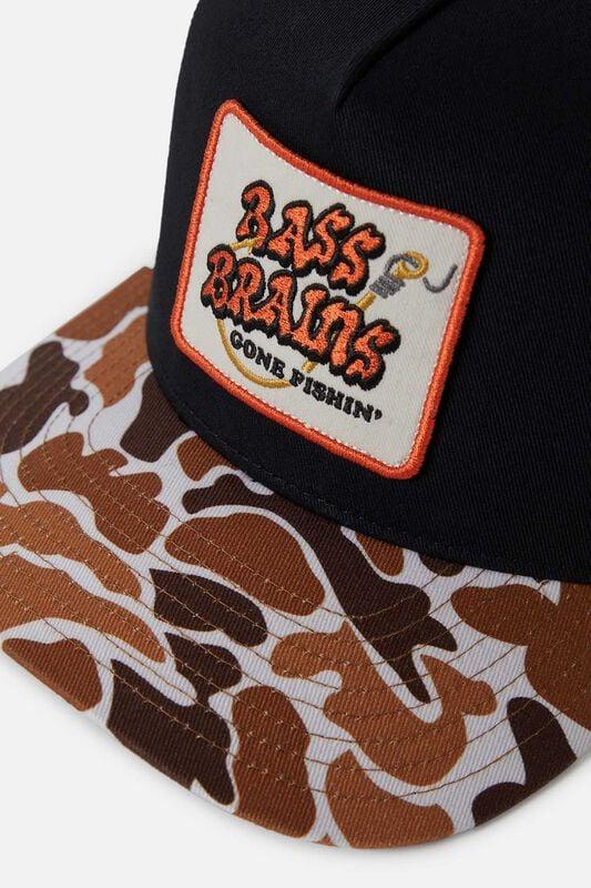 Rock Revival "Bass Brains Gone Fishin Trucker Hat" Cap Black By Brixton