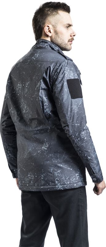 Rock Revival "Between-seasons Jacket With Various Patches" Mid-Season Jackets Grey By Rock Rebel By EMP