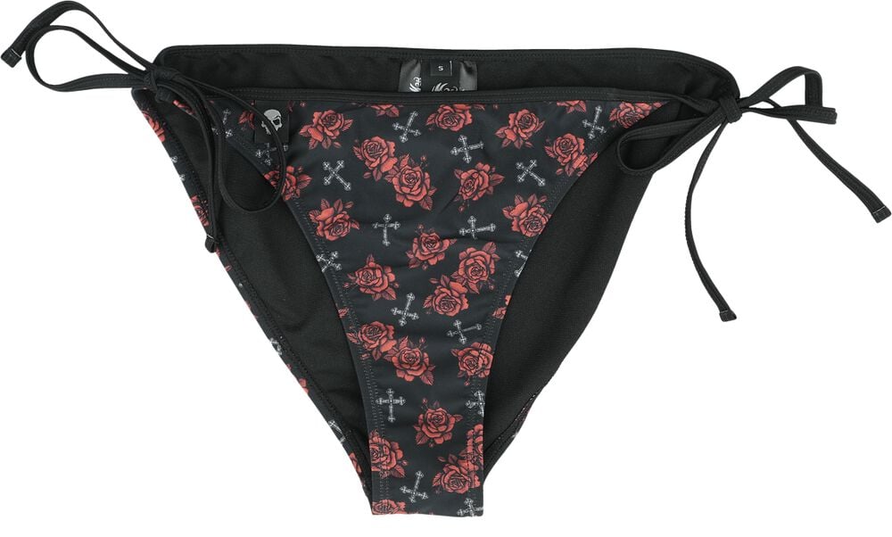 rock revival "Bikini Bottoms With Cross And Roses Alloverprint" Bikini Bottom black by Rock Rebel by EMP