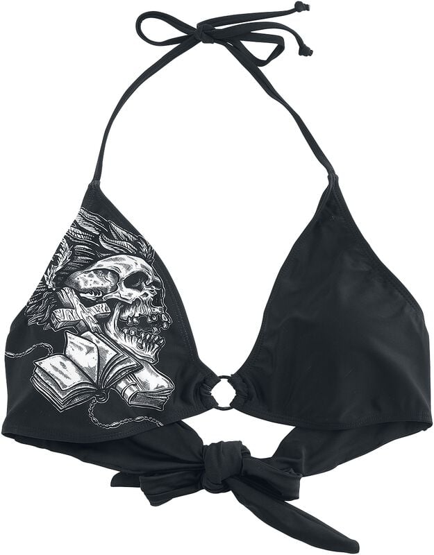 rock revival "Bikini Top with Skull Print" Bikini Top black by Rock Rebel by EMP