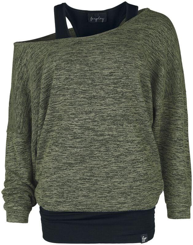 Rock Revival "Billie" Long-sleeve Shirt Black-olive By Forplay