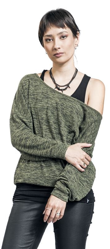 rock revival "Billie" Long-sleeve Shirt black-olive by Forplay