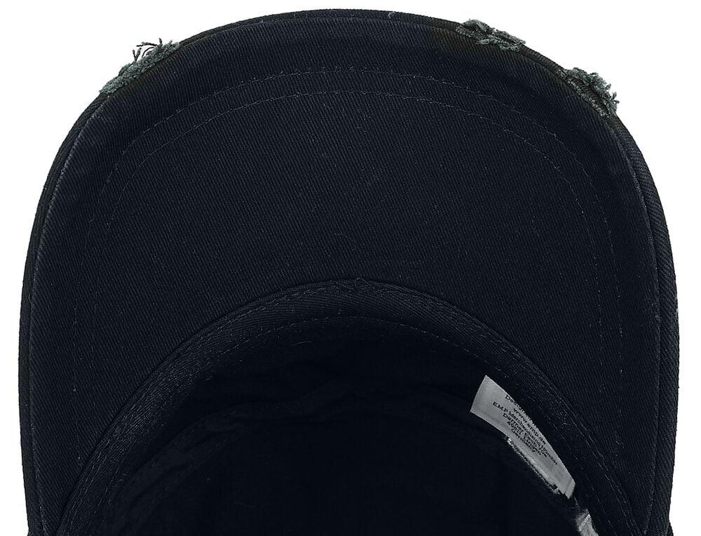 Rock Revival "Black Army Cap With Print Patches And Studs" Cap Black By Rock Rebel By EMP