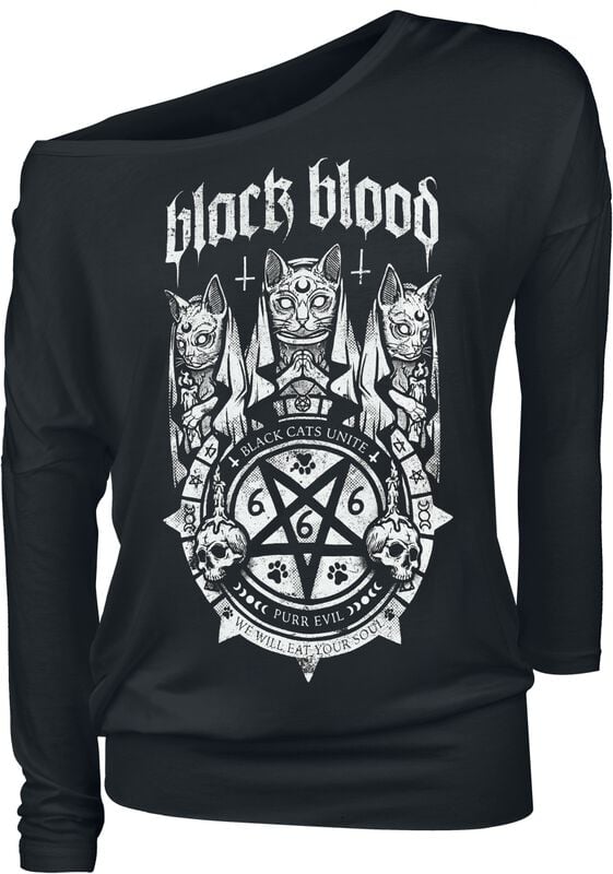 rock revival "Black Blood by Gothicana" Long-sleeve Shirt black by Black Blood by Gothicana