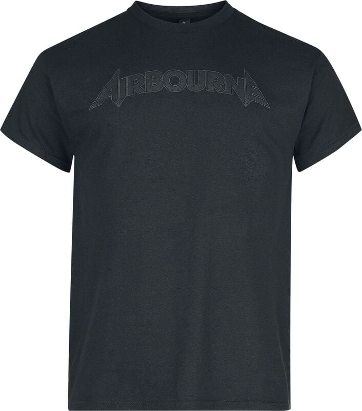 rock revival "Black On Black Logo" T-Shirt black by Airbourne