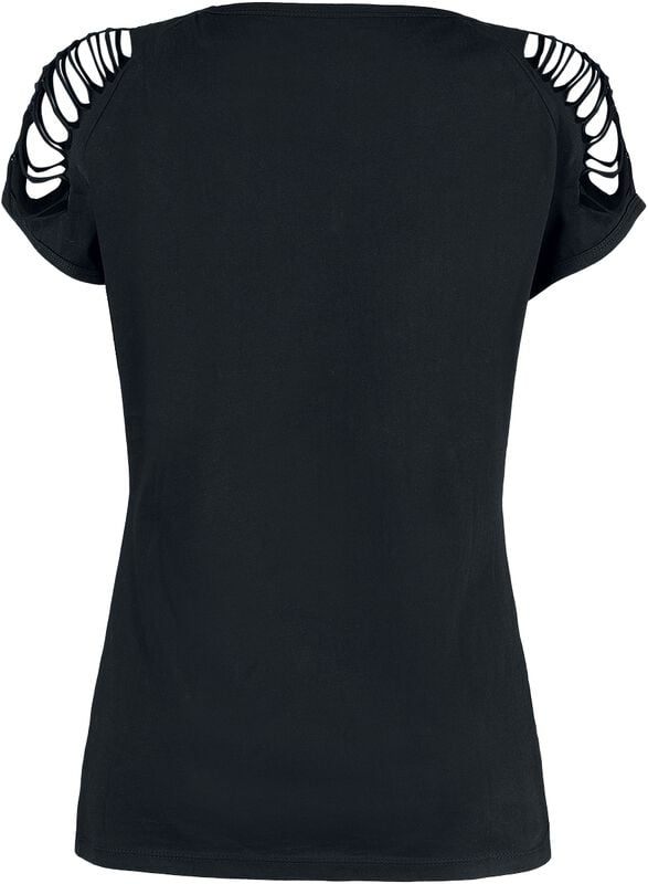 Rock Revival "Black T-shirt With Cut-outs On The Sleeves" T-Shirt Black By RED By EMP