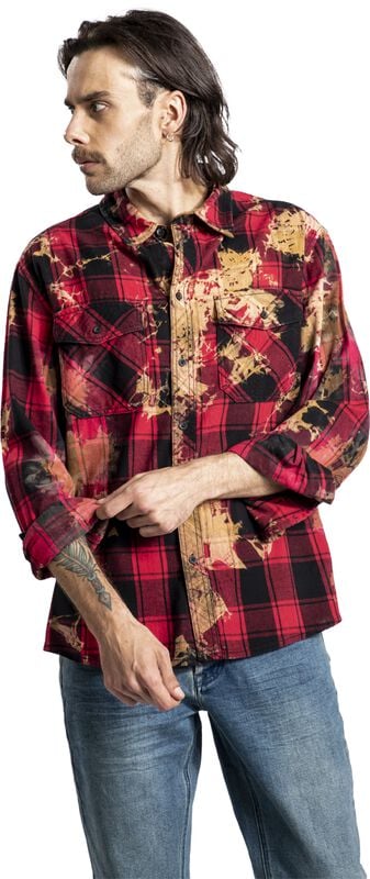rock revival "Bleach it Out" Flanel Shirt red-black by Rock Rebel by EMP