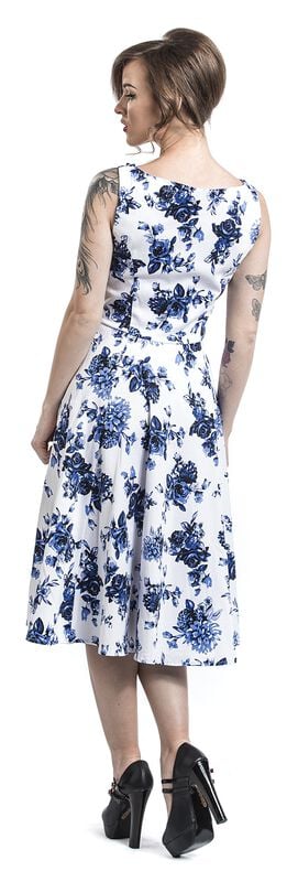 Rock Revival "Blue Rosaceae Swing Dress" Midi Dress Multicolour By H&R London