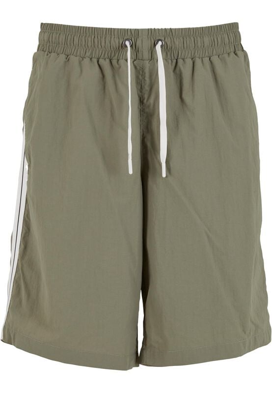 Rock Revival "Board Shorts With Patched Stripe" Swim Shorts Olive By Urban Classics