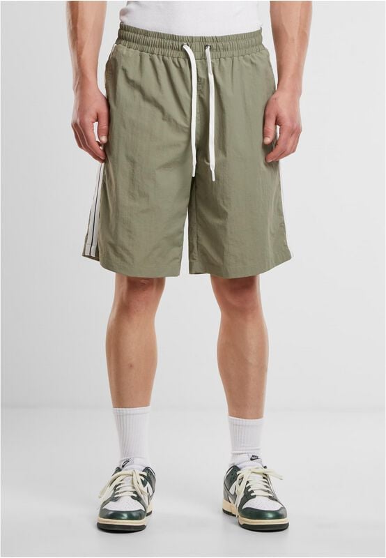 rock revival "Board Shorts With Patched Stripe" Swim Shorts olive by Urban Classics