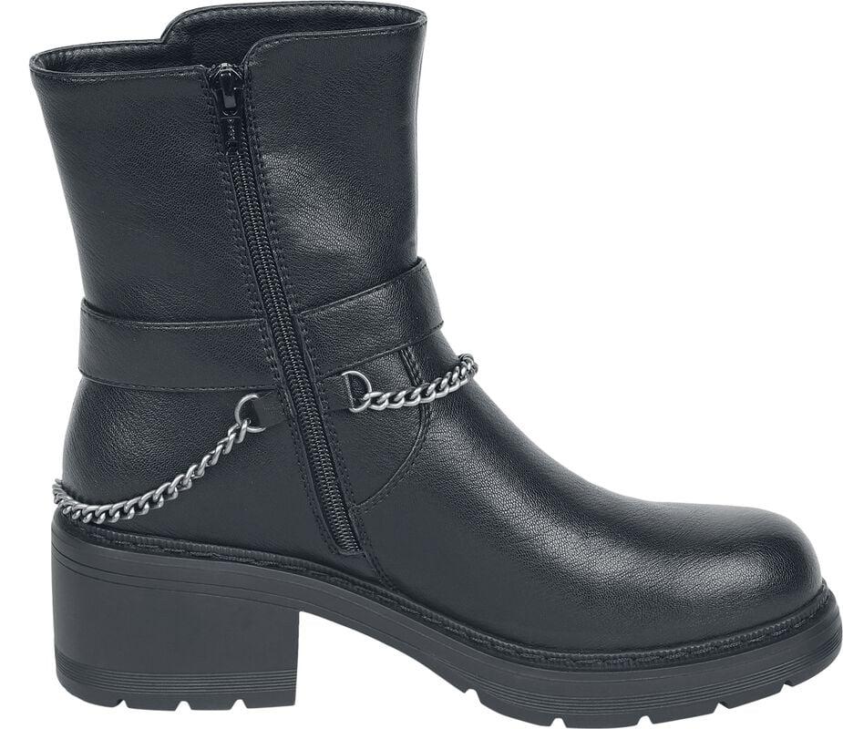 Rock Revival "Boots With Buckles And Chain" Boot Black By Rock Rebel By EMP
