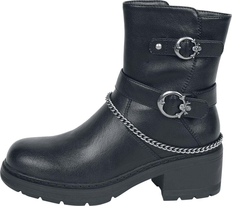 Rock Revival "Boots With Buckles And Chain" Boot Black By Rock Rebel By EMP