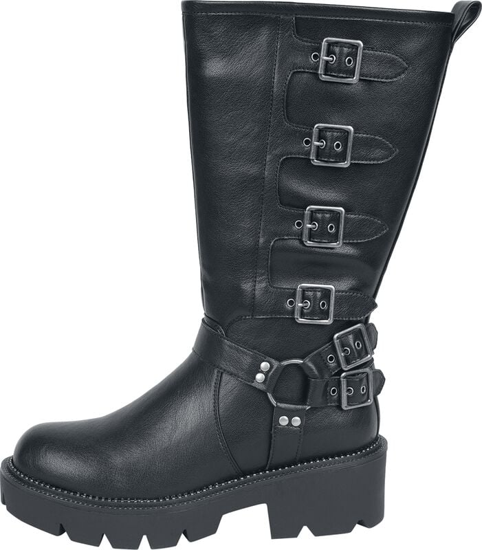 Rock Revival "Boots With Buckles" Boot Black By Rock Rebel By EMP