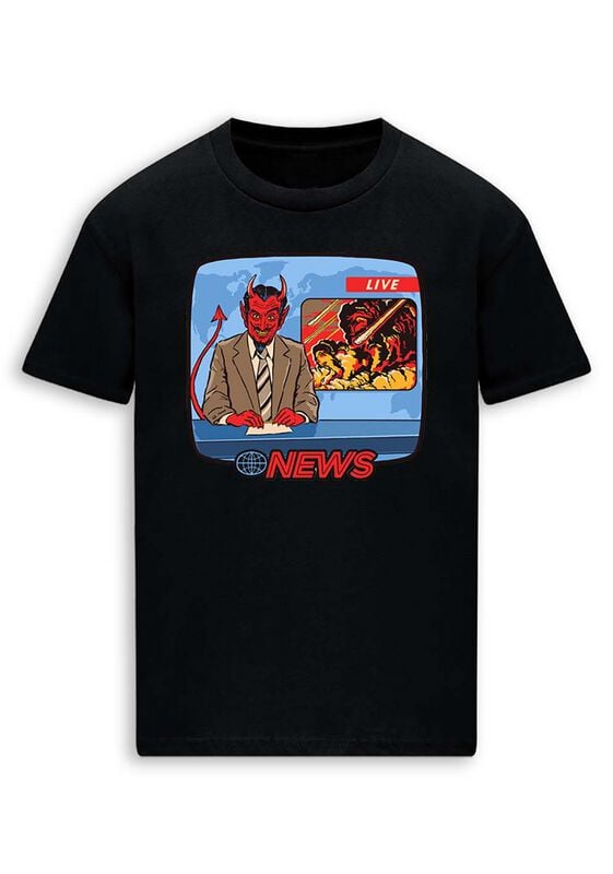 rock revival "Breaking News" T-Shirt black by Steven Rhodes