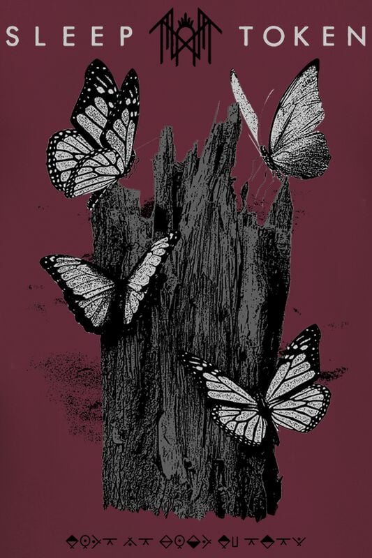 Rock Revival "Butterflies Burg" T-Shirt Burgundy By Sleep Token