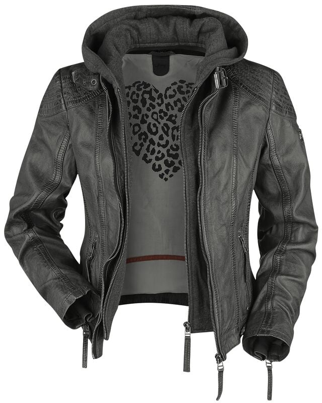 Rock Revival "Cacey LEGV" Leather Jacket Anthracite By Mauritius