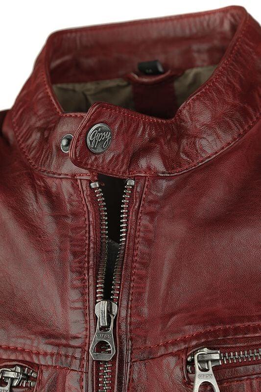 Rock Revival "Camren Slim Fit NSLVW" Leather Jacket Red By Mauritius