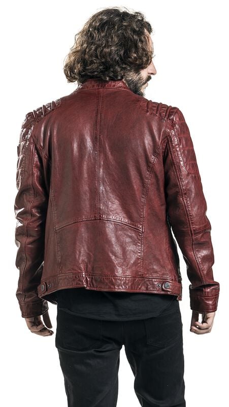 Rock Revival "Camren Slim Fit NSLVW" Leather Jacket Red By Mauritius