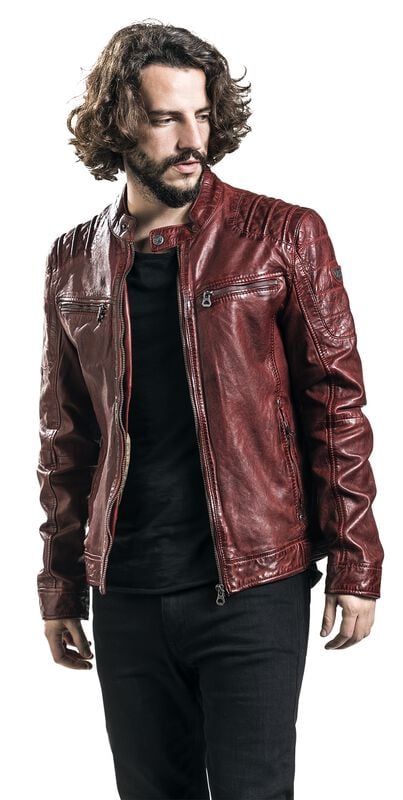 rock revival "Camren Slim Fit NSLVW" Leather Jacket red by Mauritius