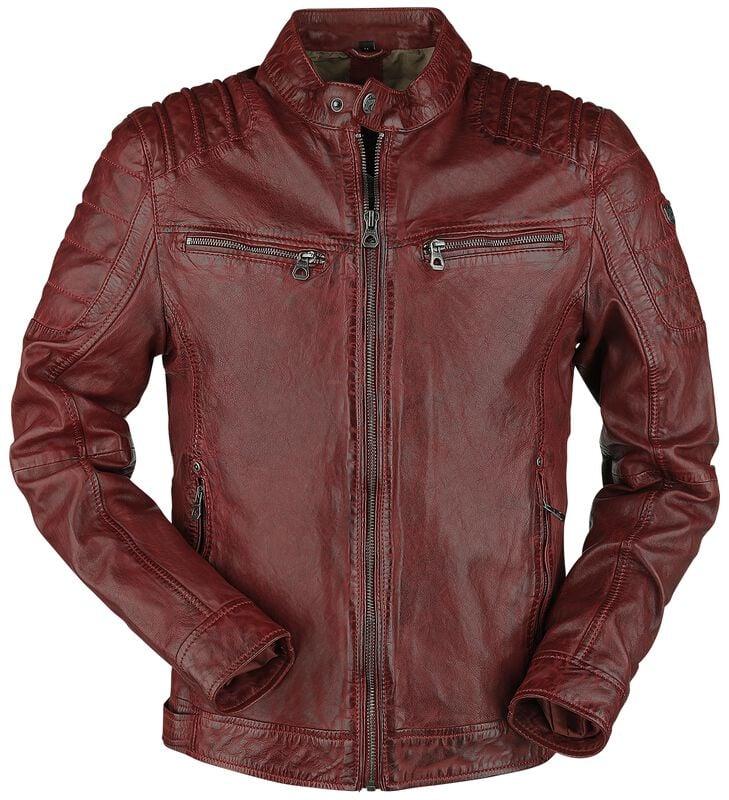 rock revival "Camren Slim Fit NSLVW" Leather Jacket red by Mauritius