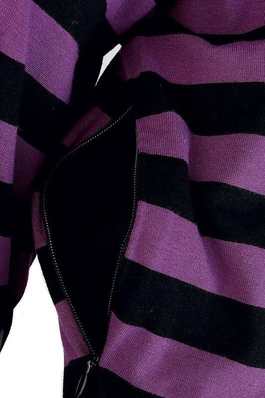 Rock Revival "Cat Ears Striped Hoodie" Hoodie Black-lilac By Banned Alternative