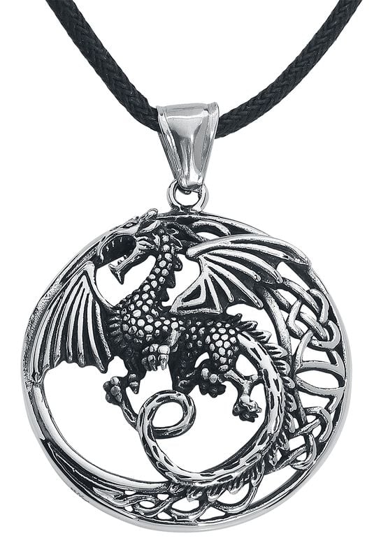 rock revival "Celtic Dragon" Necklace silver-coloured by etNox hard and heavy