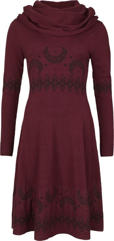Rock Revival "Celtic Fine Lines" Midi Dress Burgundy By Black Premium By EMP