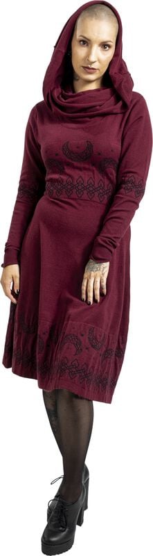 rock revival "Celtic fine lines" Midi Dress burgundy by Black Premium by EMP