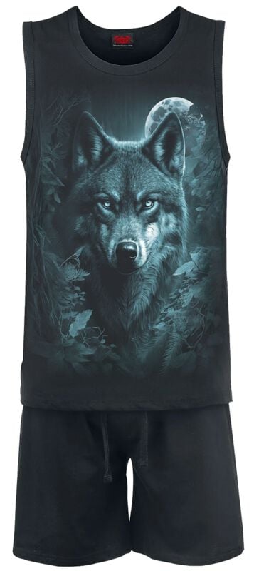 Rock Revival "Celtic Wolf - Men's Gothic Pyjama Set (4 Pcs)" Pyjama Black By Spiral