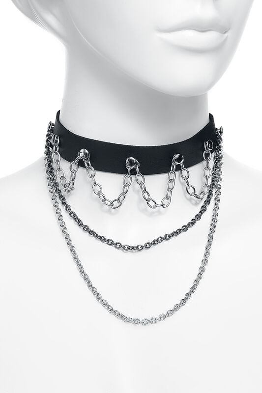 Rock Revival "Chained Choker" Choker Black-silver By Gothicana By EMP
