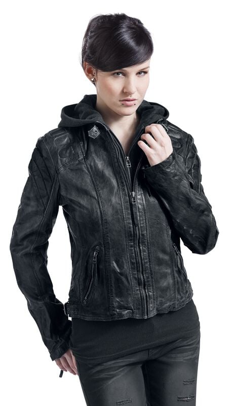 Rock Revival "Chasey" Leather Jacket Black By Mauritius