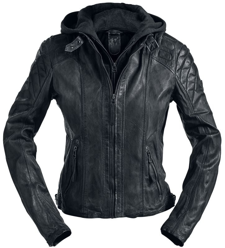 rock revival "Chasey" Leather Jacket black by Mauritius