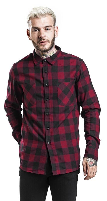 Rock Revival "Checked Flannel Shirt" Flanel Shirt Black-burgundy By Urban Classics