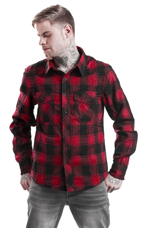 rock revival "Checkshirt" Flanel Shirt red-black by Brandit