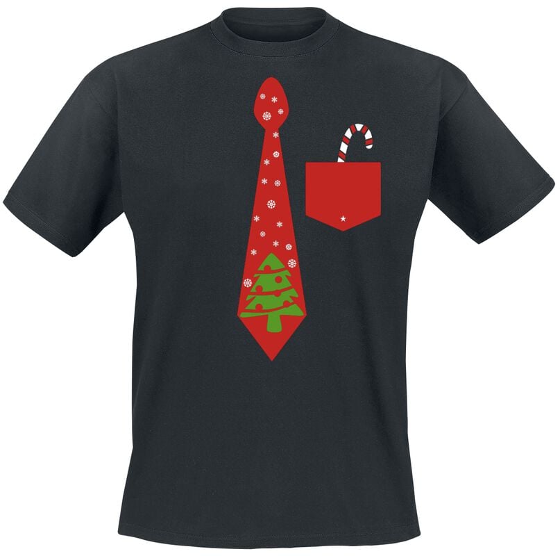 rock revival "Christmas Tie" T-Shirt black by Slogans