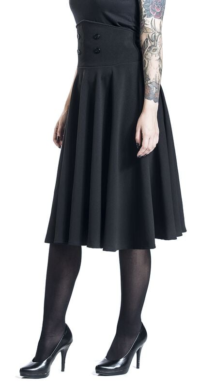 rock revival "Circle Skirt" Midi Skirt black by Belsira