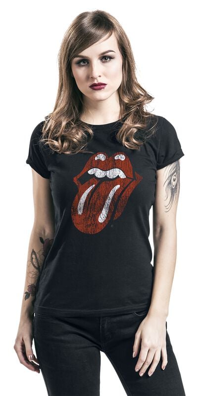 Rock Revival "Classic Tongue" T-Shirt Black By The Rolling Stones