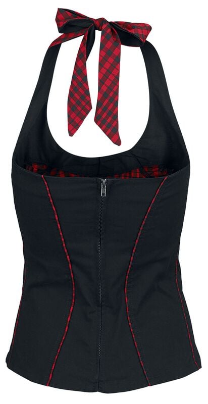 Rock Revival "Corded Chest" Halternecks Black-red By EMP Special Collection
