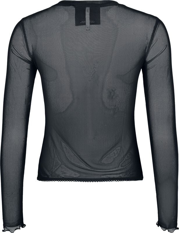 Rock Revival "Corpse Bride II - Corpse Bride Emily Mesh Top" Long-sleeve Shirt Black-grey By Killstar
