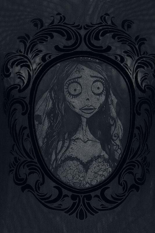 Rock Revival "Corpse Bride II - Corpse Bride Emily Mesh Top" Long-sleeve Shirt Black-grey By Killstar