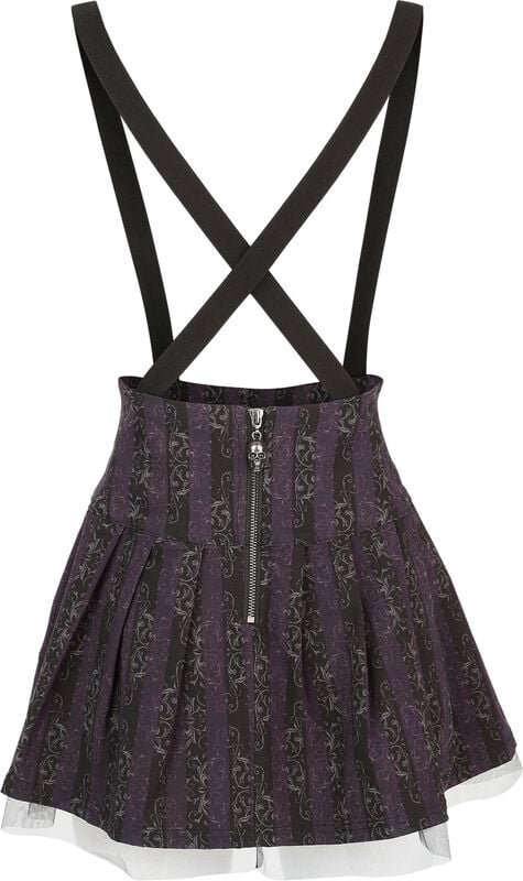 Rock Revival "Corpse Bride II - Haunted Phase Pinafore Skirt" Mini Skirt Black-lilac By Killstar