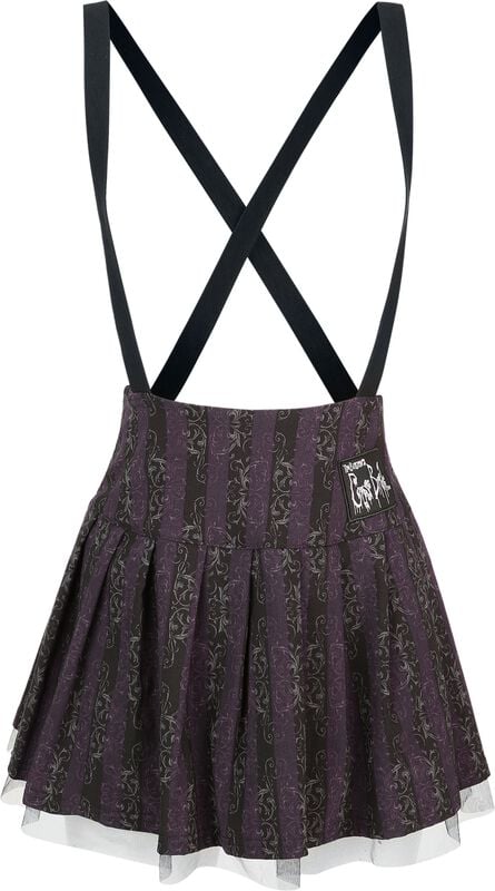 rock revival "Corpse Bride II - Haunted Phase Pinafore Skirt" Mini Skirt black-lilac by Killstar