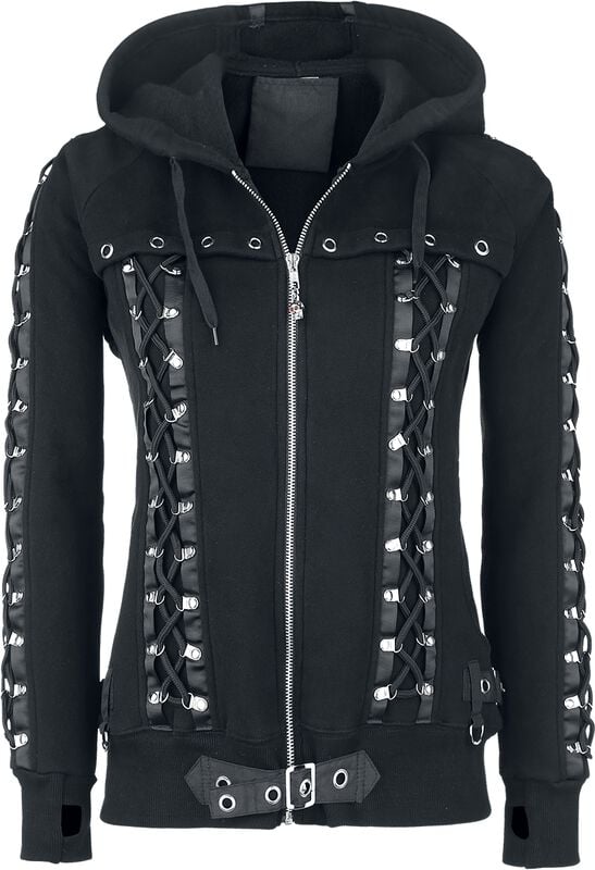 Rock Revival "Corset Hoodie" Hoodie Jacket Black By Banned Alternative